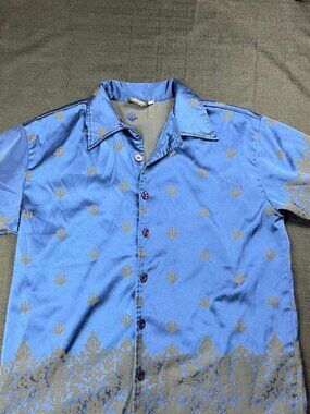 Positano Charlie Lapson Blue & black Floral Button Up Shirt